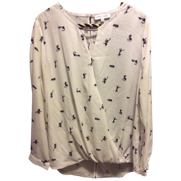 Size: Medium - Ladies Kitty Print Blouse - Picture 1 of 2